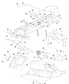 Lift Group Diagram and Parts List for 2690882-YB1840RDFR 2010 Briggs and Stratton Lawn Tractor